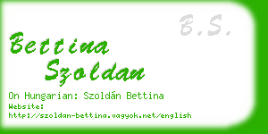 bettina szoldan business card